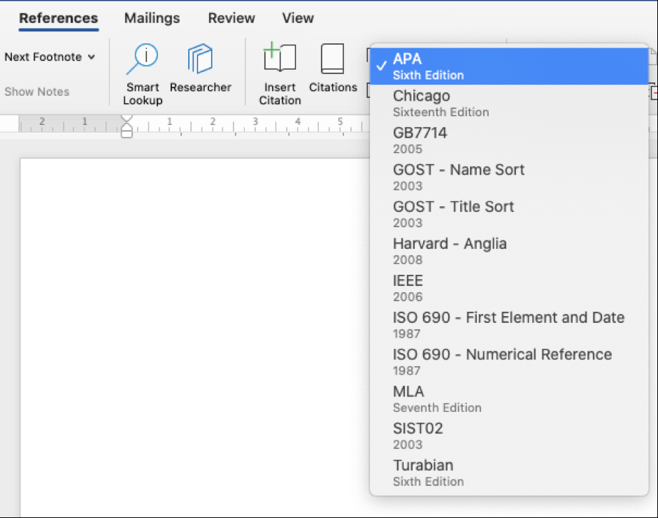 set tabs in word for an apa refernces page